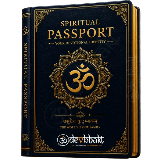 Sanatana Dharma Spiritual Passport with gold Om mandala